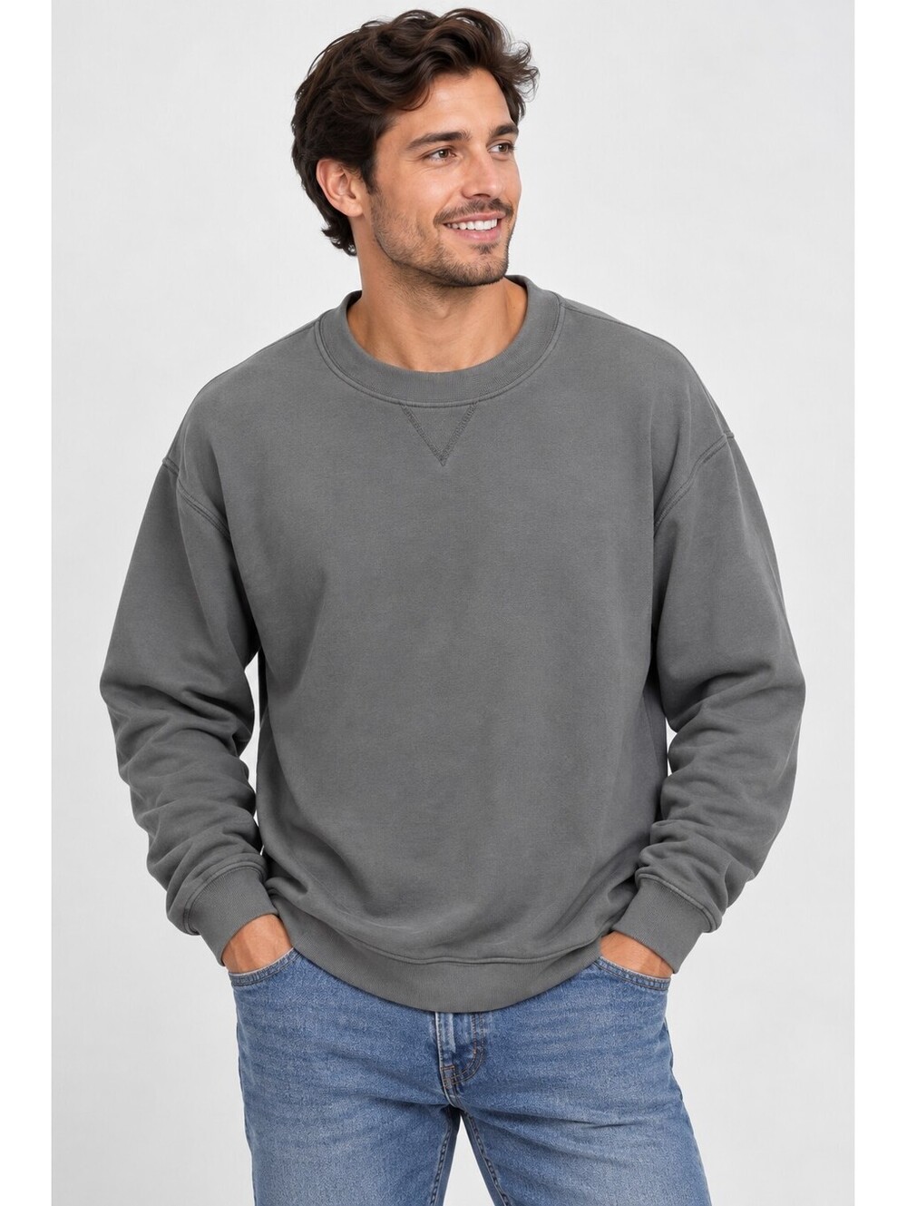 Pebble Beach Men's XL Gray Polyester Crewneck Sweatshirt